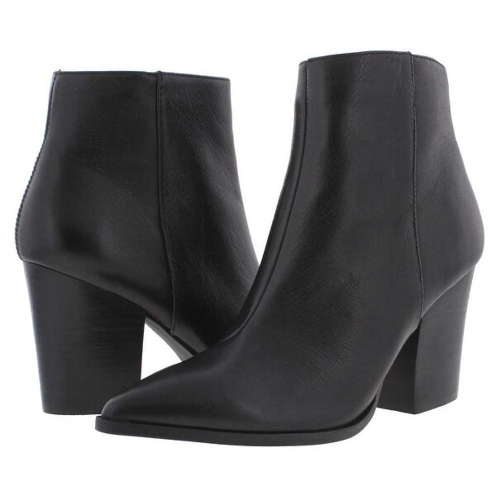 Steve Madden Marissa Black Leather Ankle Boots
